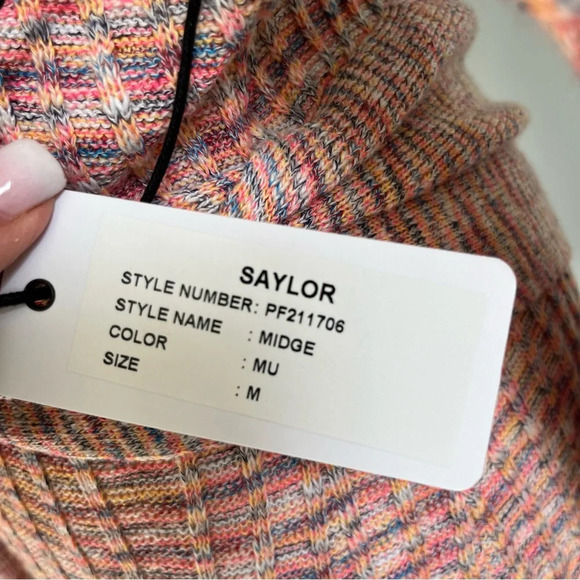 Saylor NWT “Midge”  Faux Wrap Knit Long Sleeve Sweater Mini Dress Size M… - Picture 12 of 13